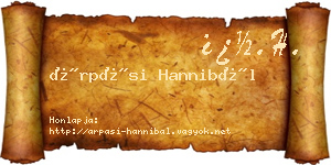 Árpási Hannibál névjegykártya